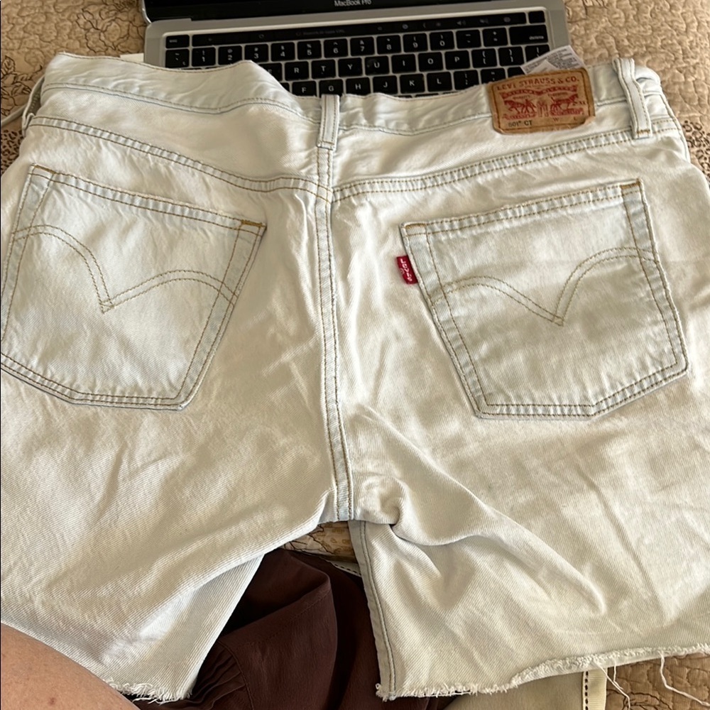 Light Blue Levis Denim Cut Off Shorts